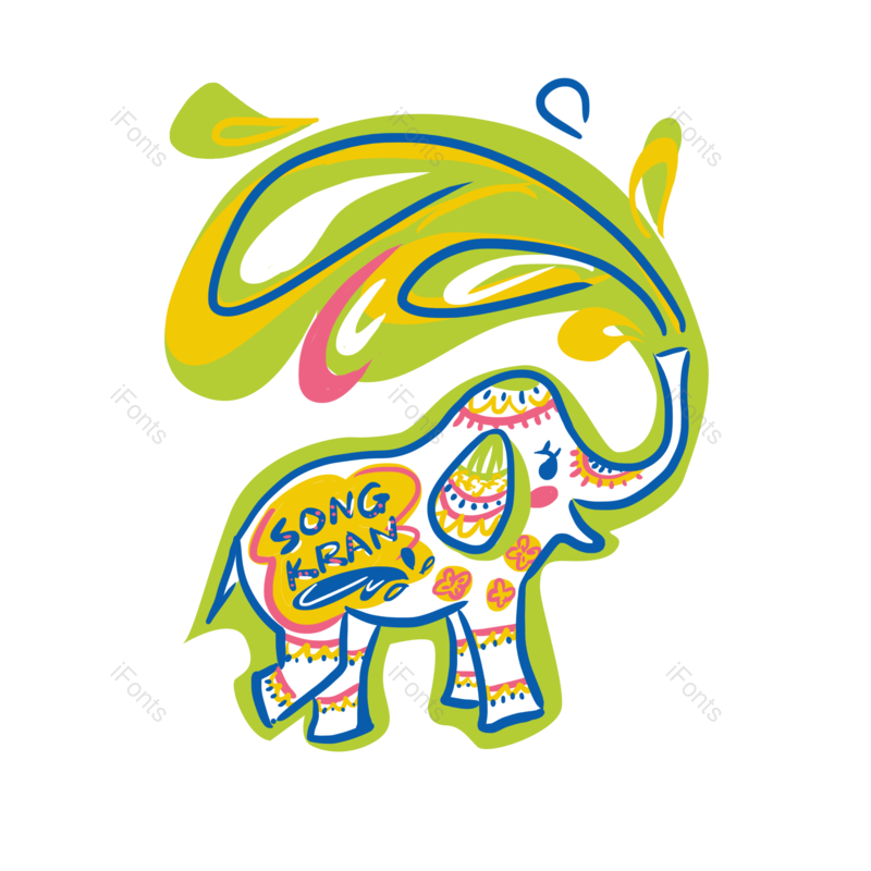 节日图片,泰国元素,绿色PNG,大象免抠素材